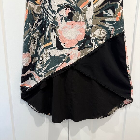 Club Monaco Kittrick Silk Slip Dress Women’s 2 Floral Print Midi Asymmetrical - Picture 3 of 14